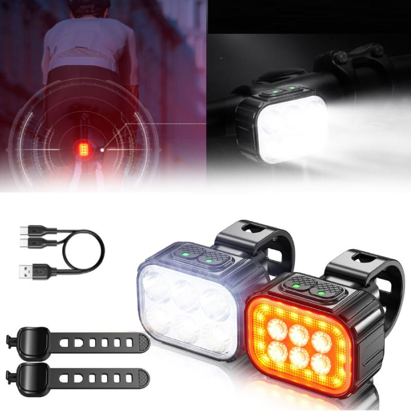 Bright And Durable Mountain Road Bicycle Front And Rear Light Set For Night Riding