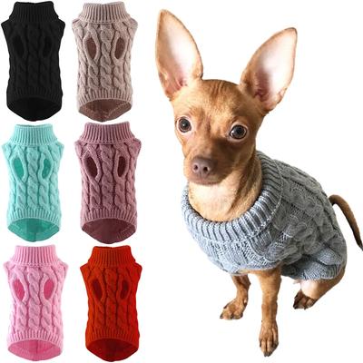 Svetry pro štěně pro malé střední psy Kočky Oblečení Zimní Teplý Rolák Čivava Vesta Měkký Yorkie Kabát Teddy Jacket