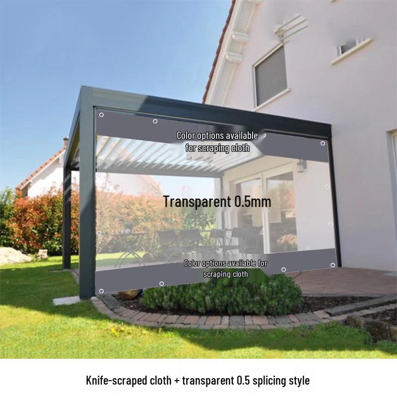 Transparent PVC Rainproof Tarpaulin Curtain - Outdoor Thickened Waterproof Canopy