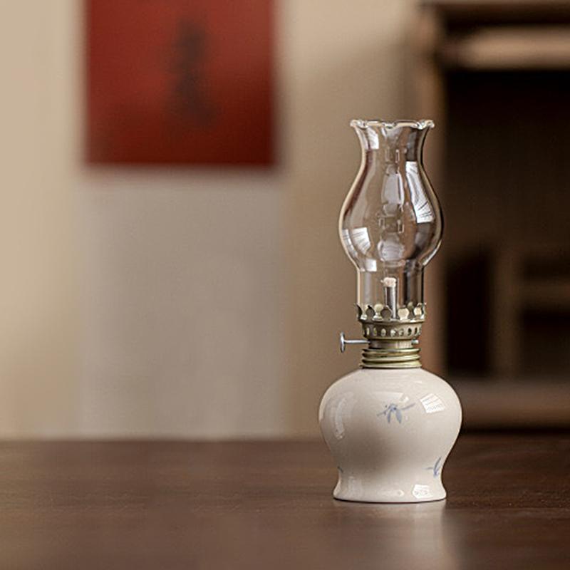 

Набір нічних ламп Розписані вручну квіти Лампи Кабінет Спальня Керамічні лампи на топленому маслі Вінтажні парафінові лампи Новий китайський стиль