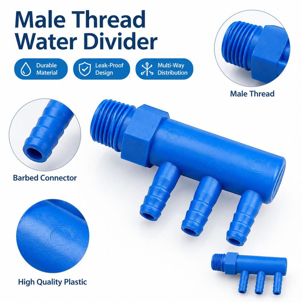 Plastic Aquarium Fish Tank Hose Connector Y Type Hose Splitter for Water Piping