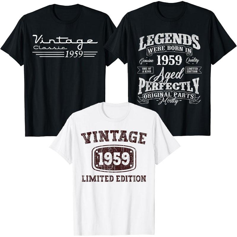 65 Year Old Gifts Vintage 1959 65th Men Women 65th Birthday T-Shirt Legends Were Born in 1959 Year of B-day Tee Top Dad Mom Gift
