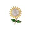 Sunward Growth Sunflower Brooch: Elegant Women's Corsage Pin for College Entrance Suits