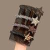 Teeth Rhinestone Star Hair Comb Pentagram Star Extra Hair Holder Sweet Broken Hair Comb  Lady