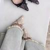 Summer Feeling Embroidered Lace Bow High Heels Thin Heel Small Pointed Head Sexy Royal Sister Net Red Bag Head Sandals