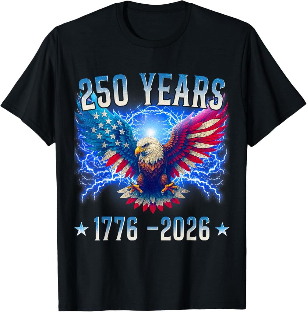 Eagle and Flag 250 Years 1776-2026 250th Birthday T-Shirt
