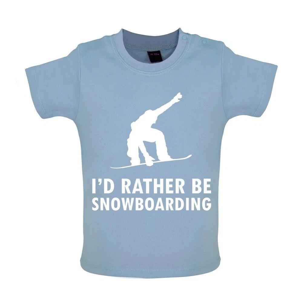 

I d Rather Be Snowboarding - Baby Kids Boys Girls Unisex T-Shirt / Babygrow - Snowboarder Snowboard 140