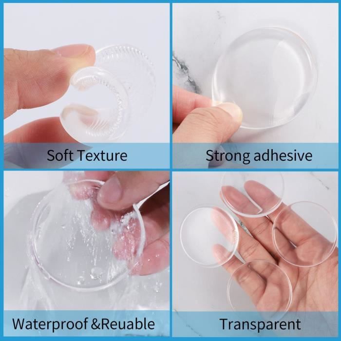 Odbojniki do drzwi - 6 szt. - Silikonowe - Przezroczyste - Średnica 50 mm