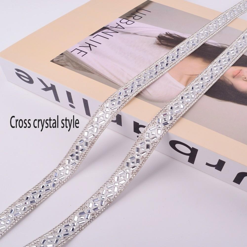 

Self Adhesive Crystal Strip DIY Garment Decoration Apparel Trim Rhinestone Tape Shoes Bag Decor B