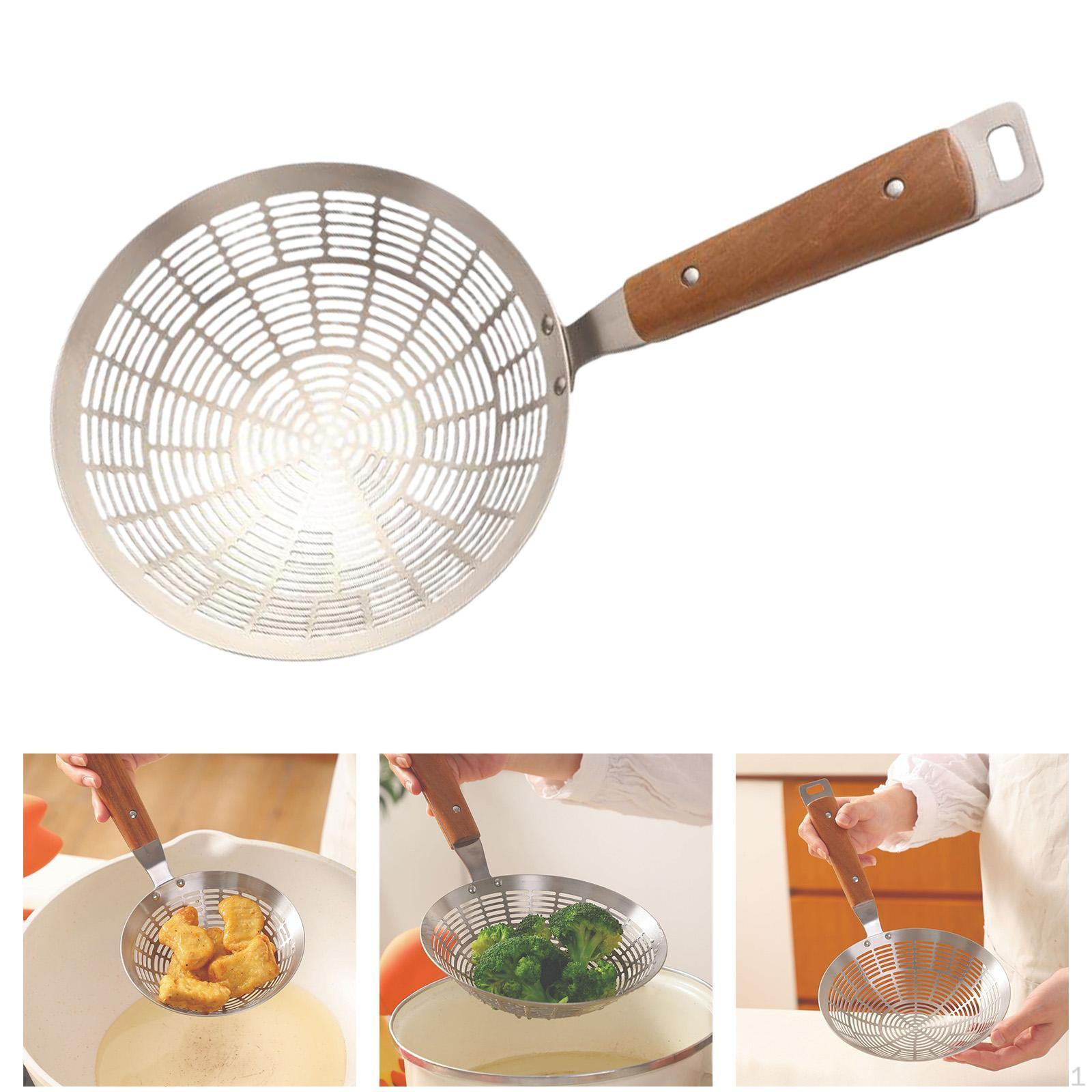 

Sieve Ladle Stainless Steel Kitchen Utensils Colander Slotted Spoon for Cooking Dumplings Blanching large