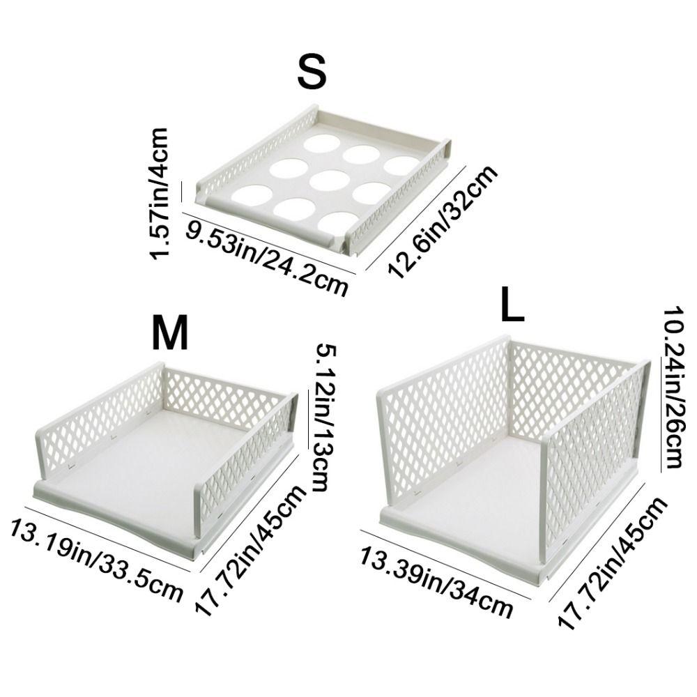 Plastic File Layered Partition Shelf Stackable Toy Snacks Container Clothes Storage Rack Office