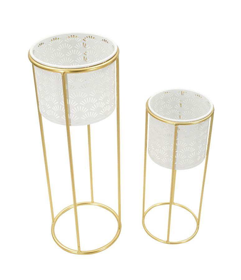 Vase Holder Whity Set 2 Pcs Cm Ø 17X46-14X34