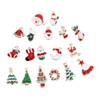 10Pcs/Lot Enamel Charms Christmas Pendants Ornaments Beads Necklace Earrings Decoration For DIY Jewelry Making Supplies