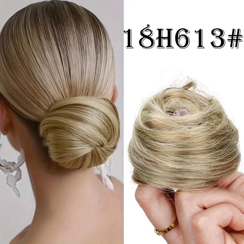Moño Desordenado de Donut Sintético Chignon Recogido Extensión de Cabello Elástica para Mujeres Accesorios de Cabello Perezosos
