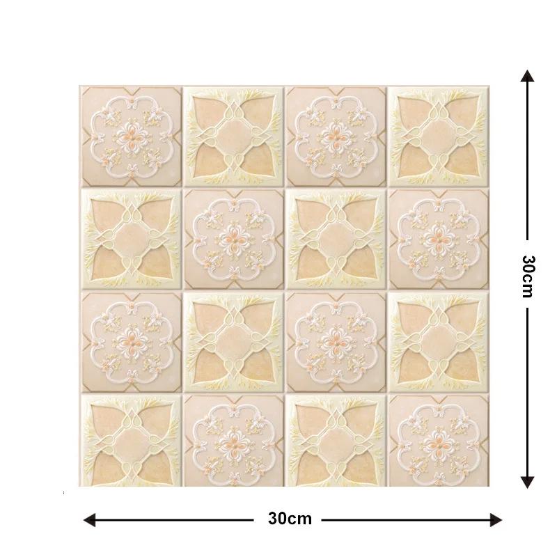 Self Adhesive Tile Wall Sticker - Home Decor 3D PVC Sticker Covers For Kitchen Cupboard Bathroom Waterproof Wallpaper