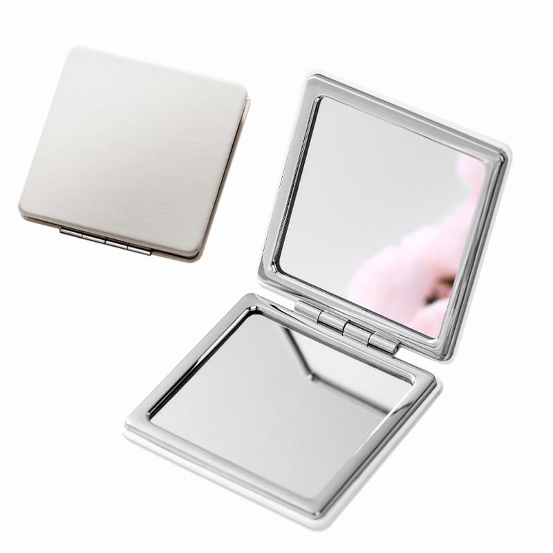

Compact mirror 2x magnifying handheld foldable ultra-light mini pocket size convenient travel cosmetic double-sided daily use business men women (7cm