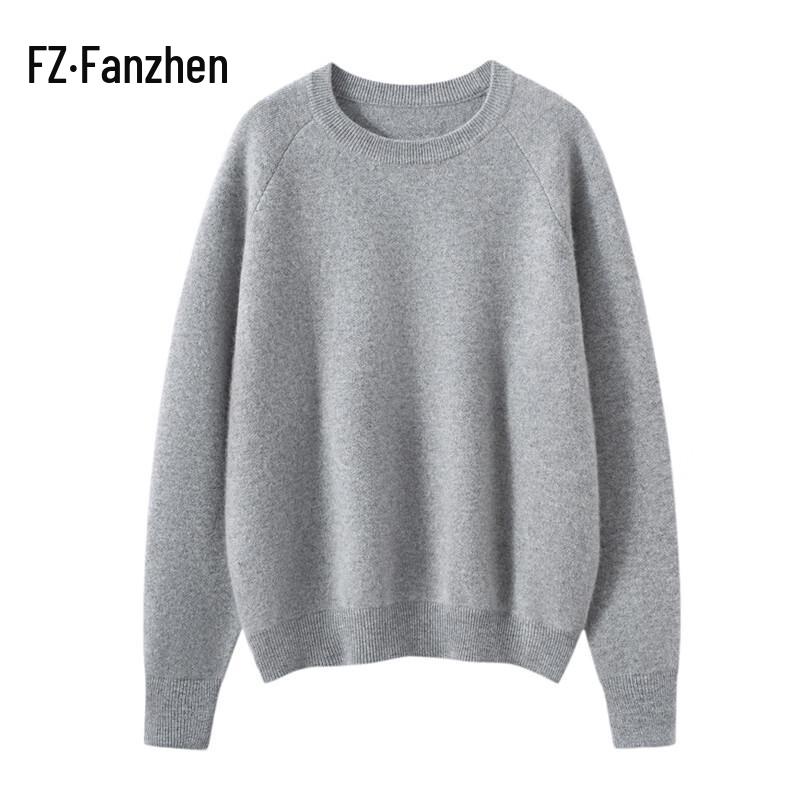 Fanzhen Women's Round Neck Cashmere Blend Sweater