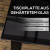 Outdoor Dining Table for 6, Aluminium Rectangular Garden Table with Tempered Glass Tabletop for Yard, Patio, Black