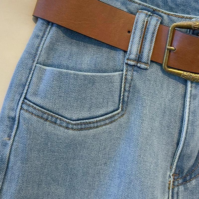 Micro Flared Wide Leg Jeans for Women's Spring and Autumn Season  Popular Light Colored Straight Leg Flared Pants