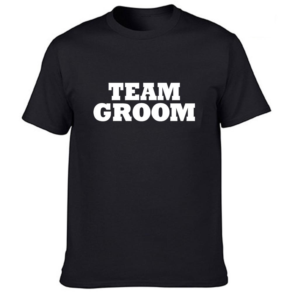 Hipster Men Wedding Party T Shirt Team Groom Letter Print Graphic Husband Harajuku T Shirts Male