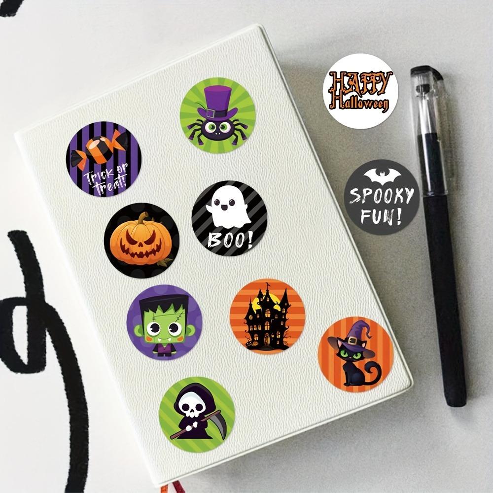 500PCS/Roll Halloween Stickers for Laptop Notebook Envelope Water Cup Seal Decorative Spooky Holiday Party Decorations Stickers
