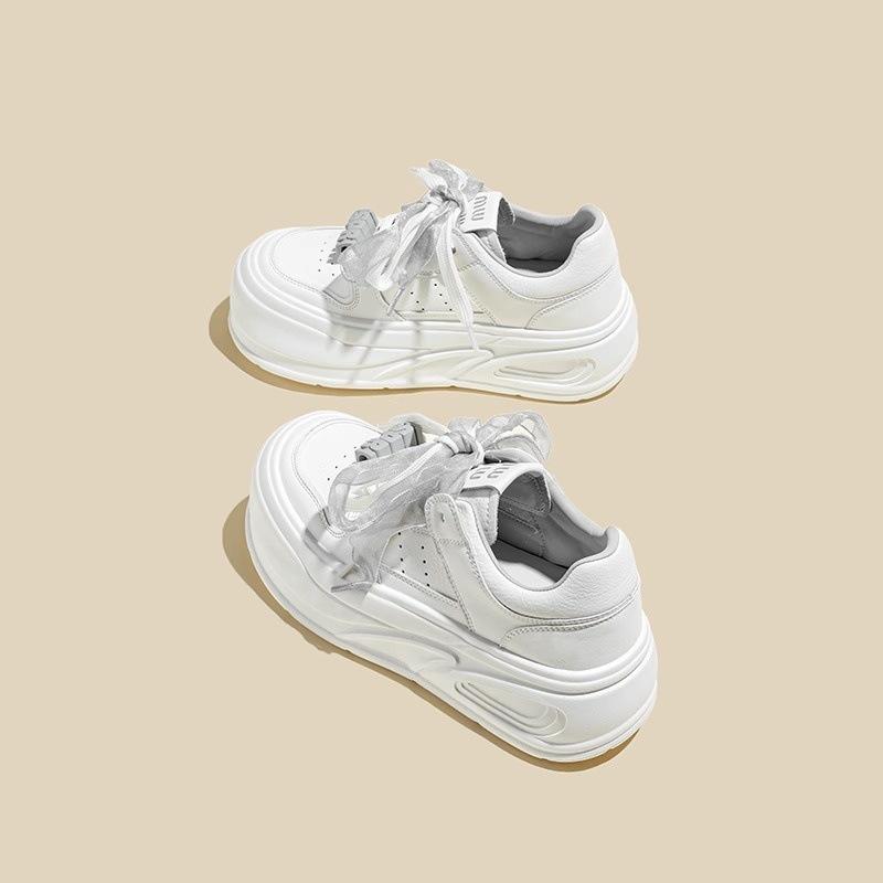 

Gu Yunshu thick-soled little white shoes, muffin thick-soled casual shoes for women s 2025 spring new Korean version of versatile personalized boar 40 сірий колір