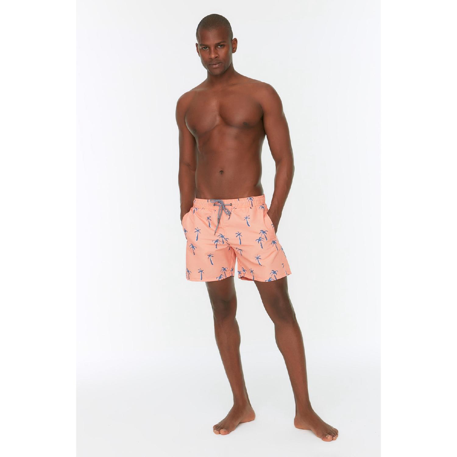 

Лососевые мужские купальные костюмы стандартного размера с тропическим принтом, морские шорты Tmnss21ds0021