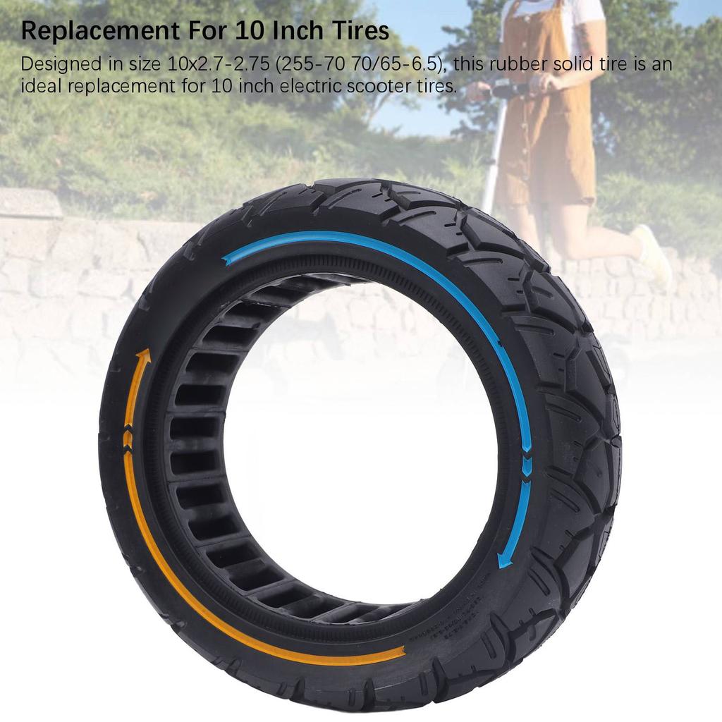 10x2.7-2.75 Electric Scooter Solid Tire 10 Inch Rubber Anti Slip Puncture Proof Electric Scooter Whe