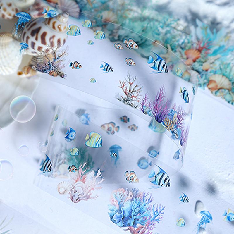 1 Rolle/Beutel Unterwasserlandschaft Landschaftsklebeband DIY Handbuch Dekoration Sammelalbum Handyhülle Kalenderaufkleber