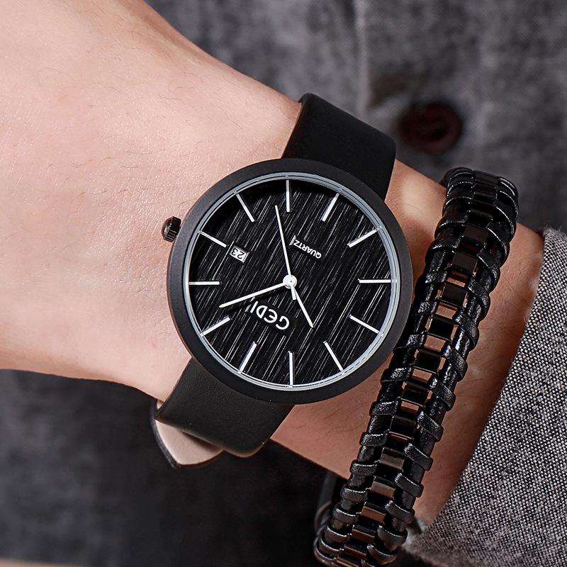 Men S Belt Watch Fashion Single Calendar Quartz Waterproof Watch Personalized Simple Men S Watch