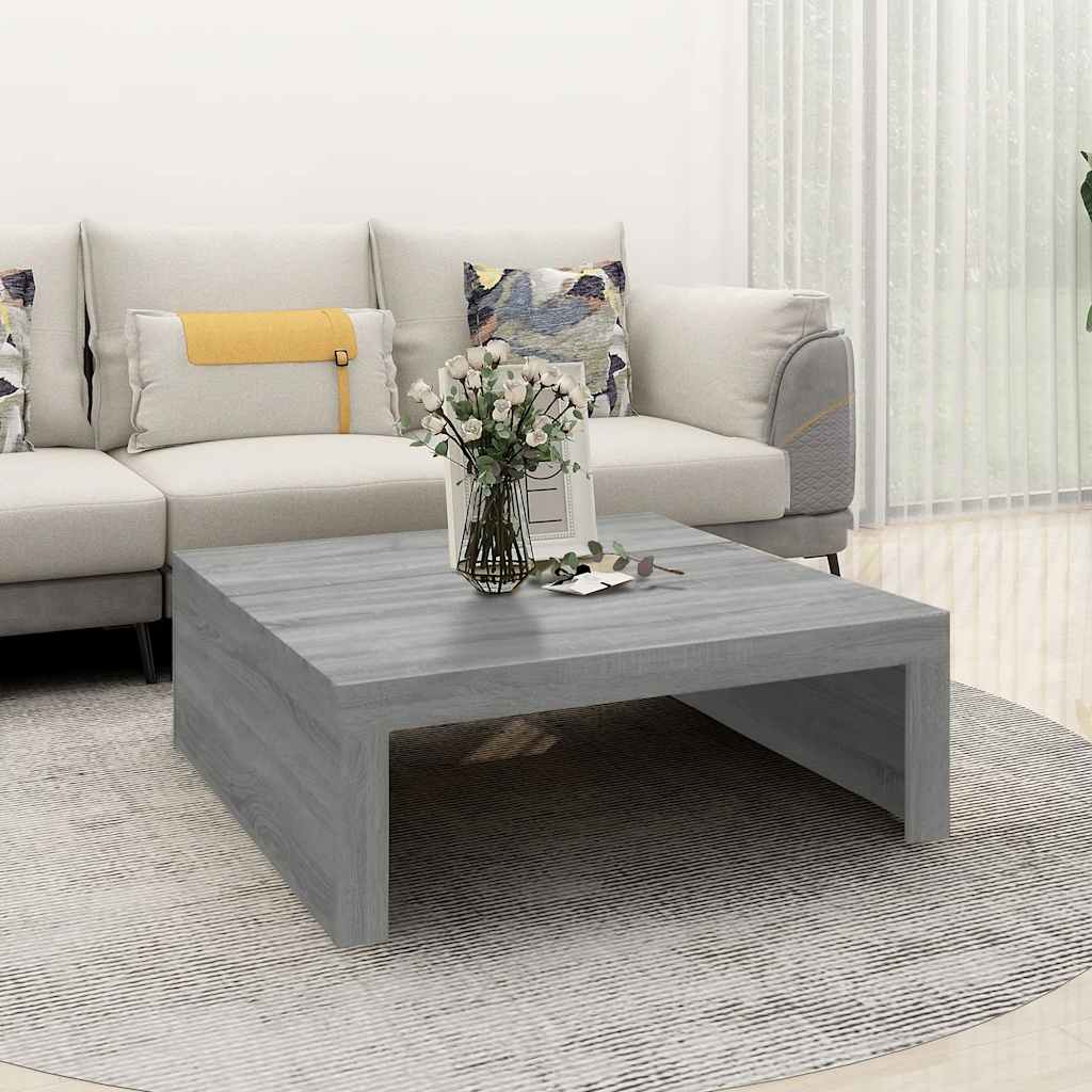  Coffee Table, Grey Sonoma Oak, 100x100x35 Cm