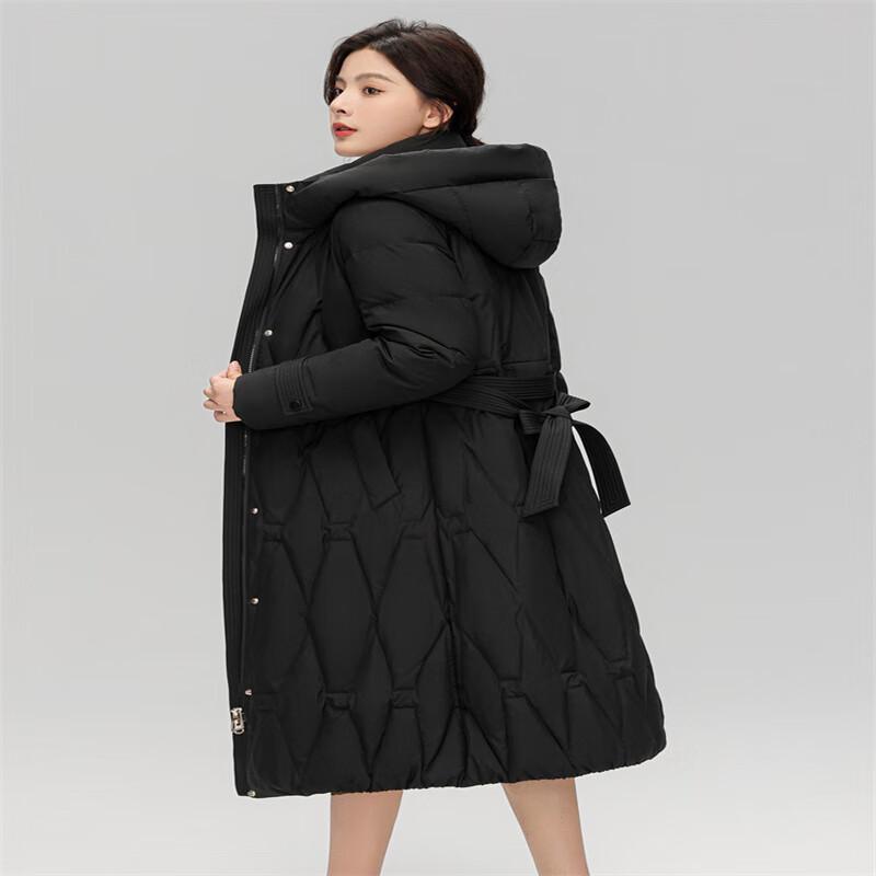 XueZhongFei Women's 2024 Winter Long Over-the-Knee Down Jacket