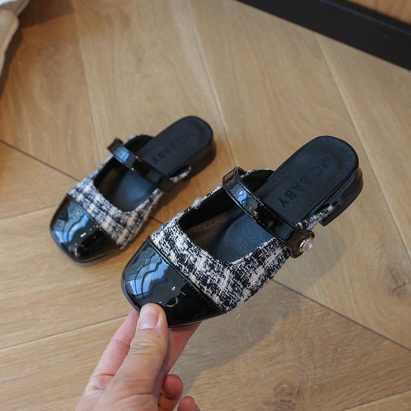 

Женские жемчужные сандалии-слипоны с закрытым носком для улицы - Летняя коллекция 2025 в корейском стиле Custom order of 2000 pairs чёрный