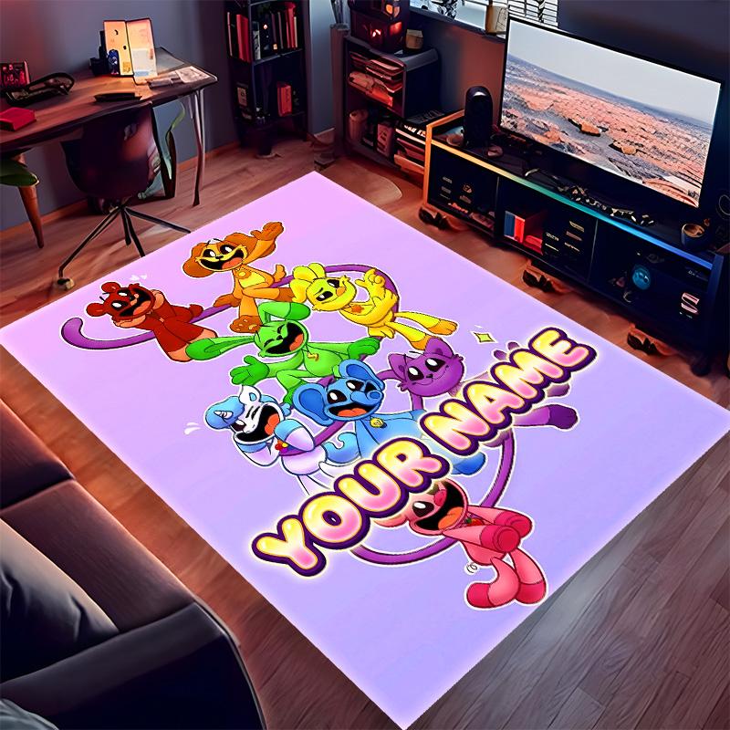 Custom personalization Smiling Critters Print Area Rug - Soft, Washable Non-Slip Indoor Mat,Living Room,Home&Office Decorative Rug