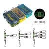 Wooden Shrimp Hook Set with Rubik's Cube Box, Luminous Beads, Swivel, Trident, and Various Pins