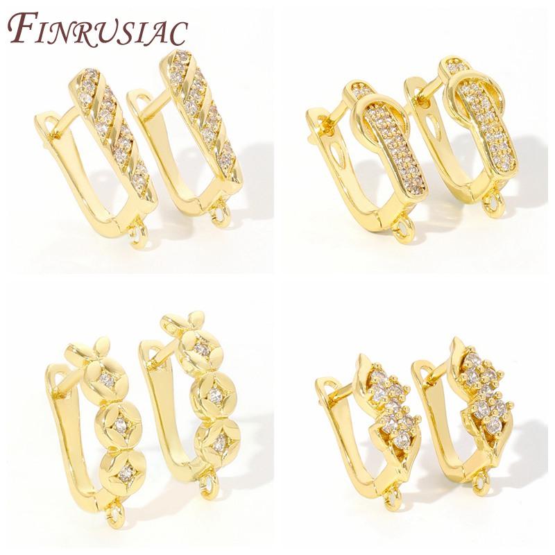 18K Real Gold Plated Earring Fixtures,Earwires Fasteners For Earrings,DIY Jewelry Making Supplies,Luxury Earrings Accessories