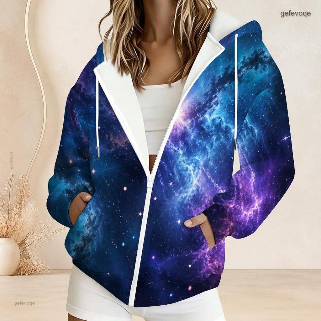 Women Plus Size Zip Up Hoodie Long Sleeve Loose Soft Casual Hooded Sweatshirt