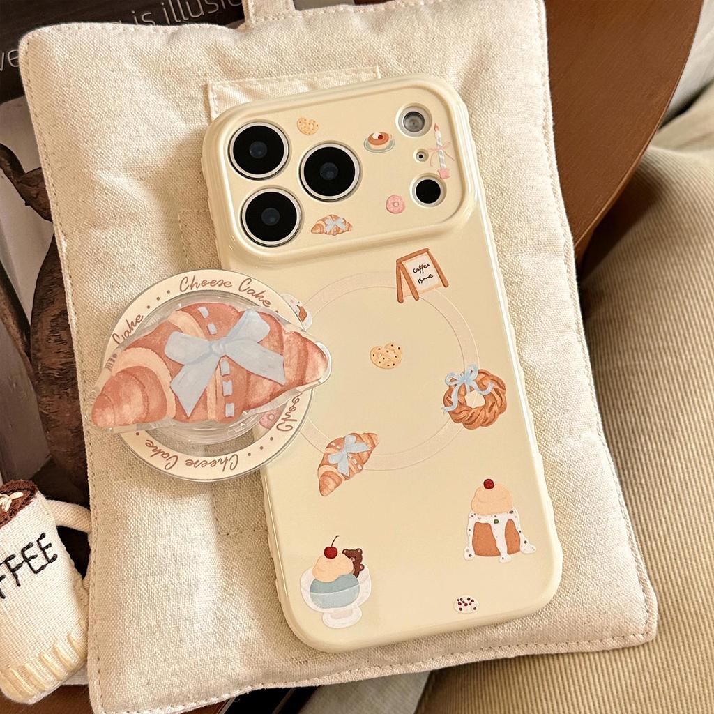 Creative Bread House Stand Phone Case for iPhone 16, iPhone 17, iPhone 17 Pro Max