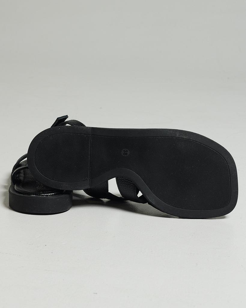 Flat Sandals Guero 652602 36 Black Leather