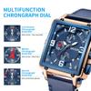 Megir Blue Rose Rectangle Mens Quartz Wrist Watches ML2061G