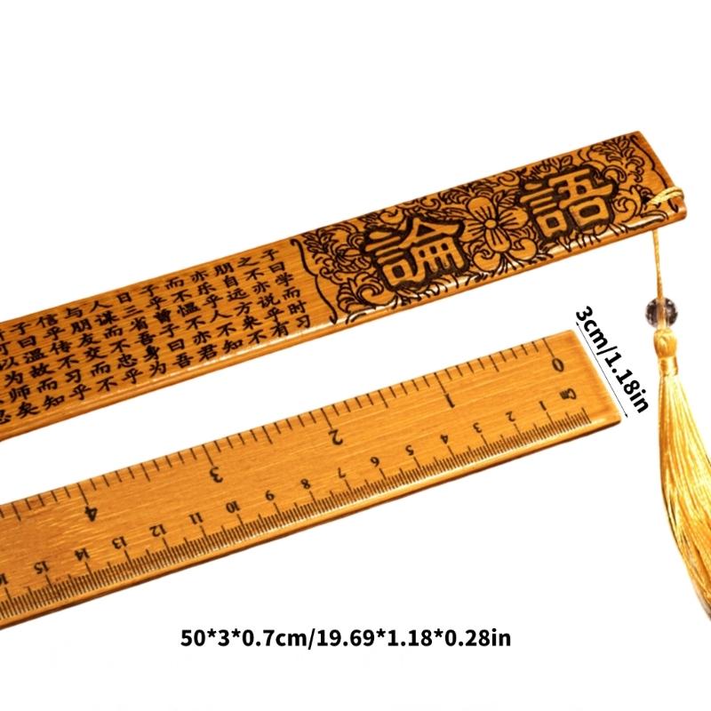 Natural Wooden Teacher Ruler For School Use Accurate Grading Scale Crafted From Sustainable Bamboo Material