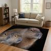 Kawaii Capybara Kunst Cartoon Wohnzimmer Rutschfester Teppich Weicher Teppich für Schlafzimmer Spielzimmer Sofa, Leicht zu Reinigen Heimdeko Fußmatte