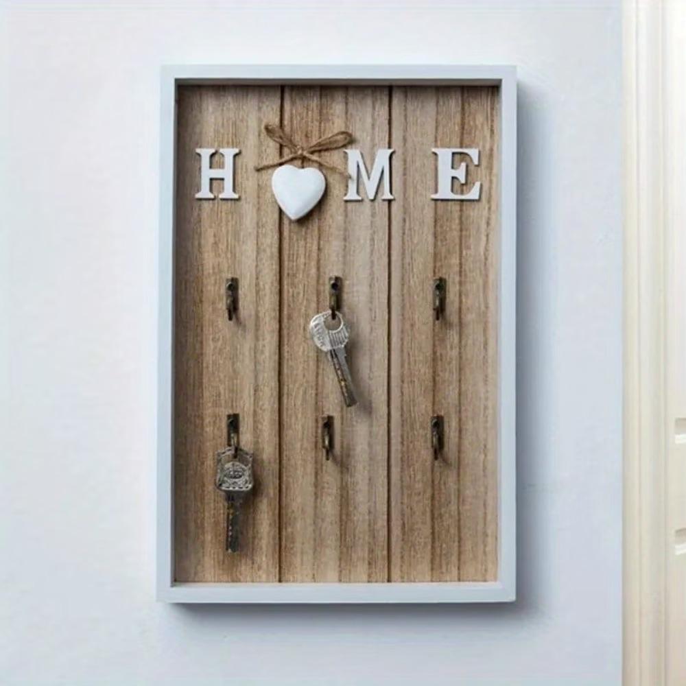 Wall Mount Wooden Key Holder Rustic Cabinet Key Rack Wall Decor Key Hook Bedroom
