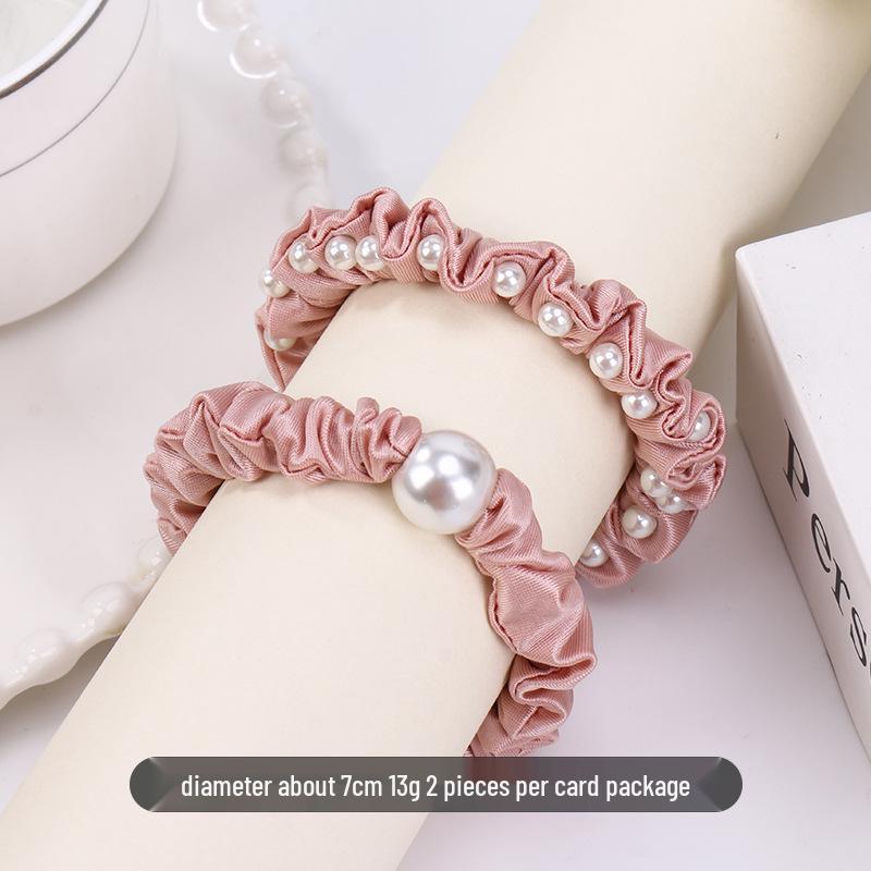 Exquisite Pearl Scrunchie: Durable, High-Elastic Hair Tie for Women’s Ponytails