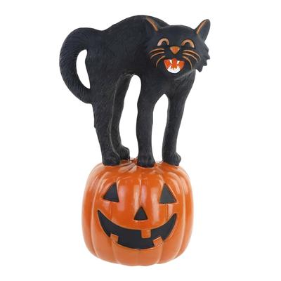 2025 Halloween, Trophäe Bestes Kostüm Katze auf Kürbis Trophäe Gruseligster Kostümwettbewerb Los Muertos Halloween Dekoration