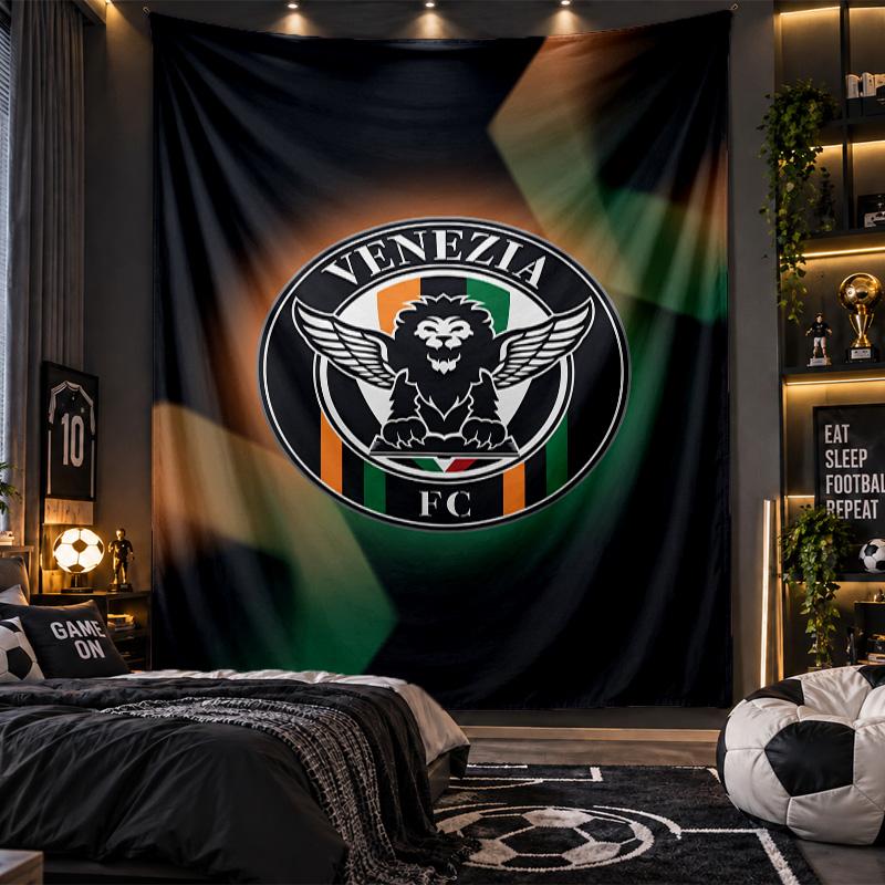 Wall Hanging Tapestry Venezia FC Football Print Cloth for Living Room Bedroom Home Decor