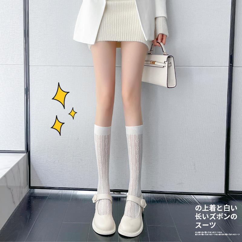 White Lace Calf Socks Stockings Female Summer Lolita Lolita Pile Socks Jk Mid Stockings