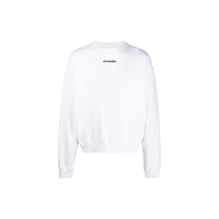OFF WHITE Bluza z nadrukiem strzałek, oversize, z okrągłym dekoltem OMBA035E20FLE0020145