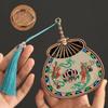 Retro Mini Enamel Incense Burner Lute Shape Antique Sandalwood Burner  Household Indoor
