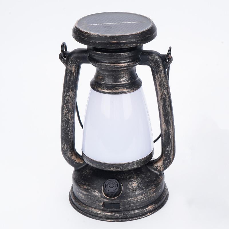 Rechargeable Retro Solar Camping Lantern: Outdoor/Indoor Decorative Desk & Emergency Light